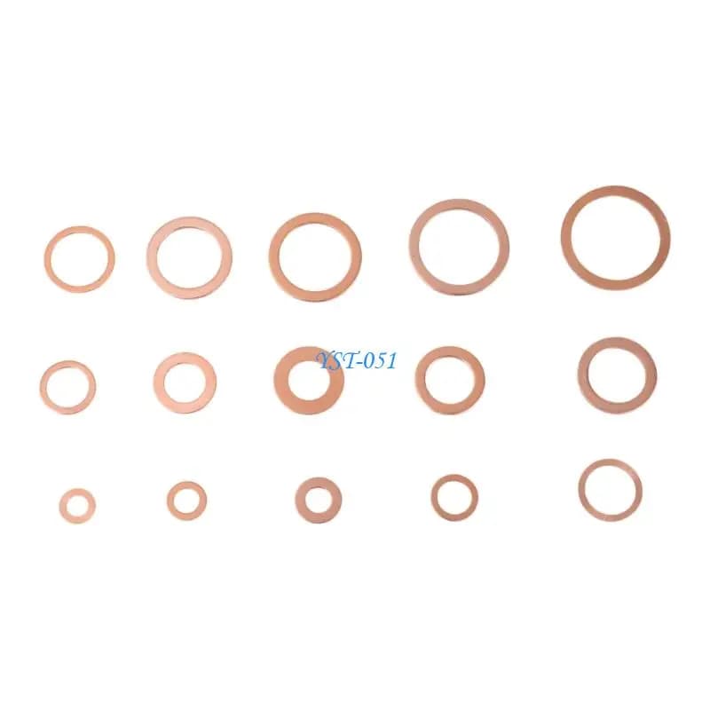 E15A 150Pcs Flat Sealing Adapter Red Copper Gasket O Adapter Gasket Sealing Washer Pipe Connection Maintenance Accessories