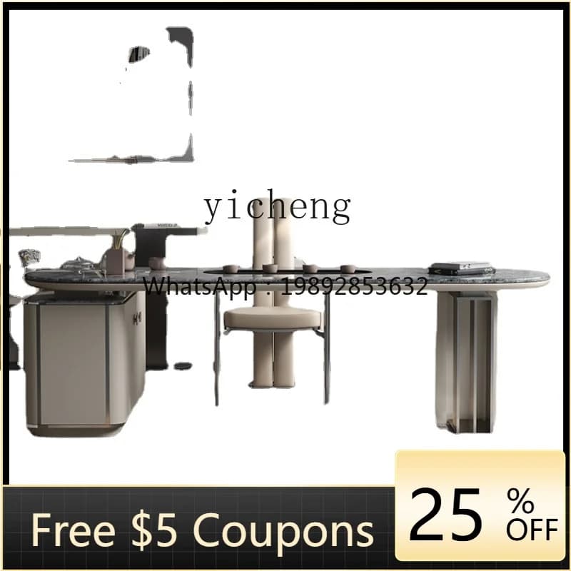 Modern Minimalist Tea Table Light Luxury High-End High-End Sense Office Table-Chair Set