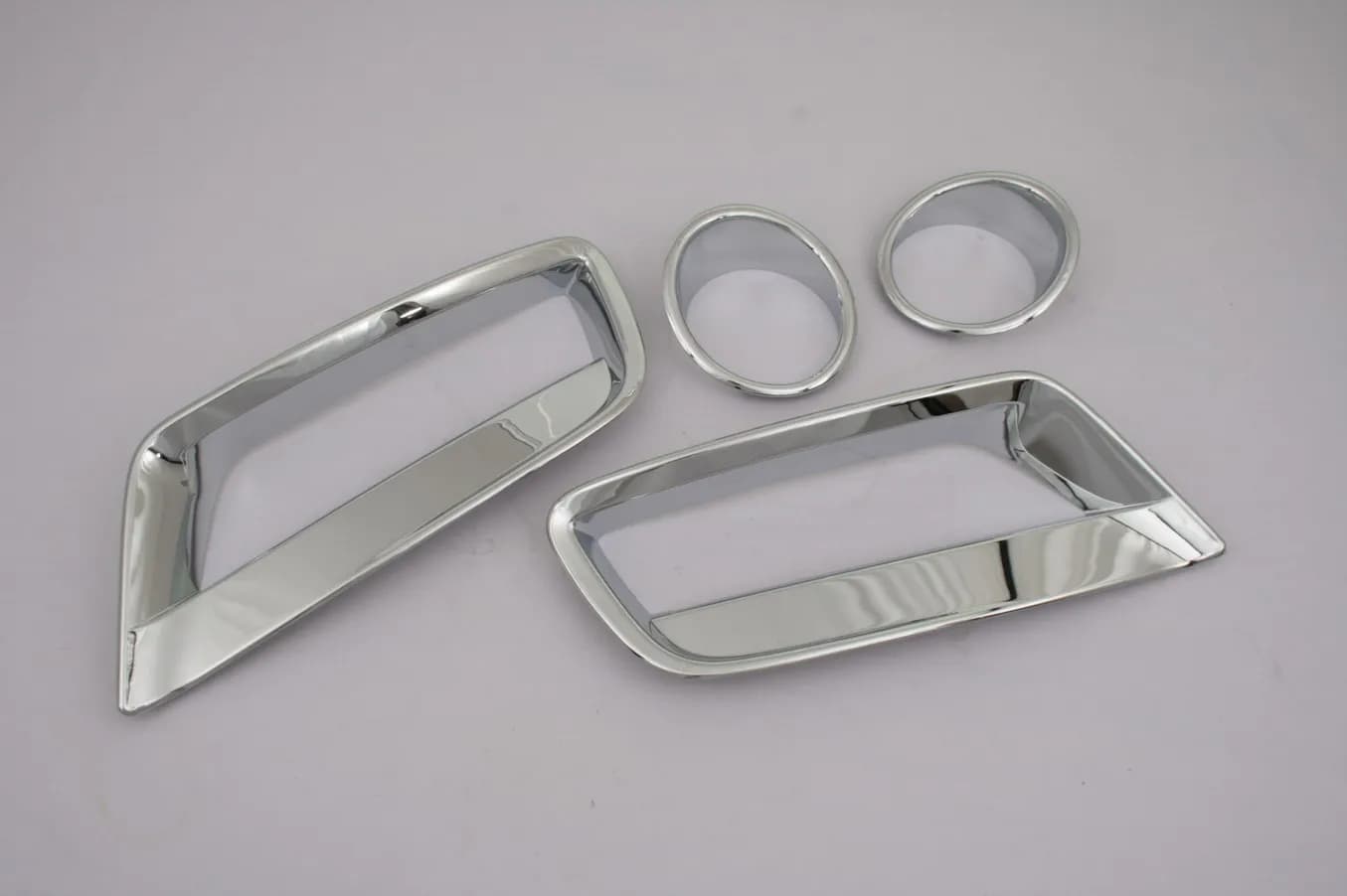 Compatible With BMW X3 F25 2011-2017 Chrome Fog Light Cover Upper & Lower Combo Front Bumper Bezel Trim Pair