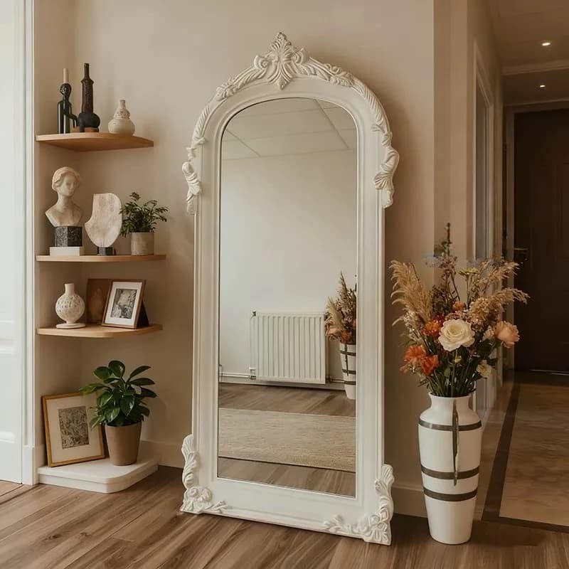 Luxury Big Mirror Floor Funky Bathroom Bedroom Long Nordic Men Standing Girls Full Body Mirror Moving Espelhos Home Products