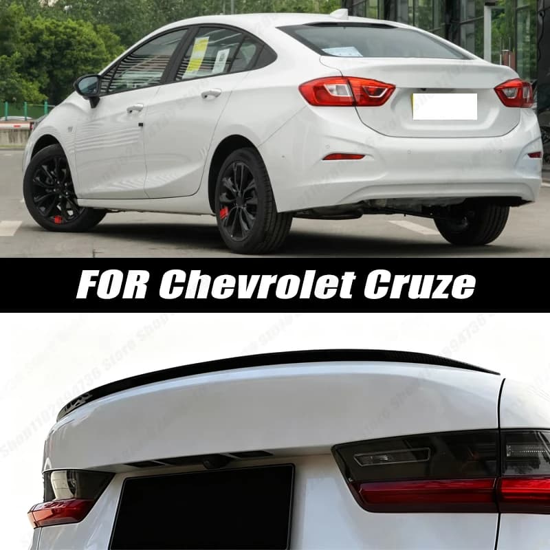 120CM Glossy Black Soft Rubber Universal Rear Trunk Spoiler 5D Carbon Look Tail Wing Fit For Chevrolet Cruze Car Accessories