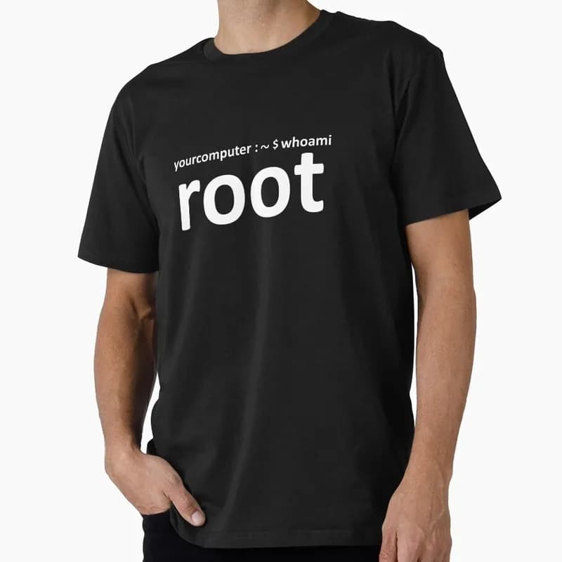 Root who am I Funny Kali Linux Operating System Graphic T‑Shirt Casual Short Sleeve Tees Geek IT Developer Fan Gift Tops S-6XL