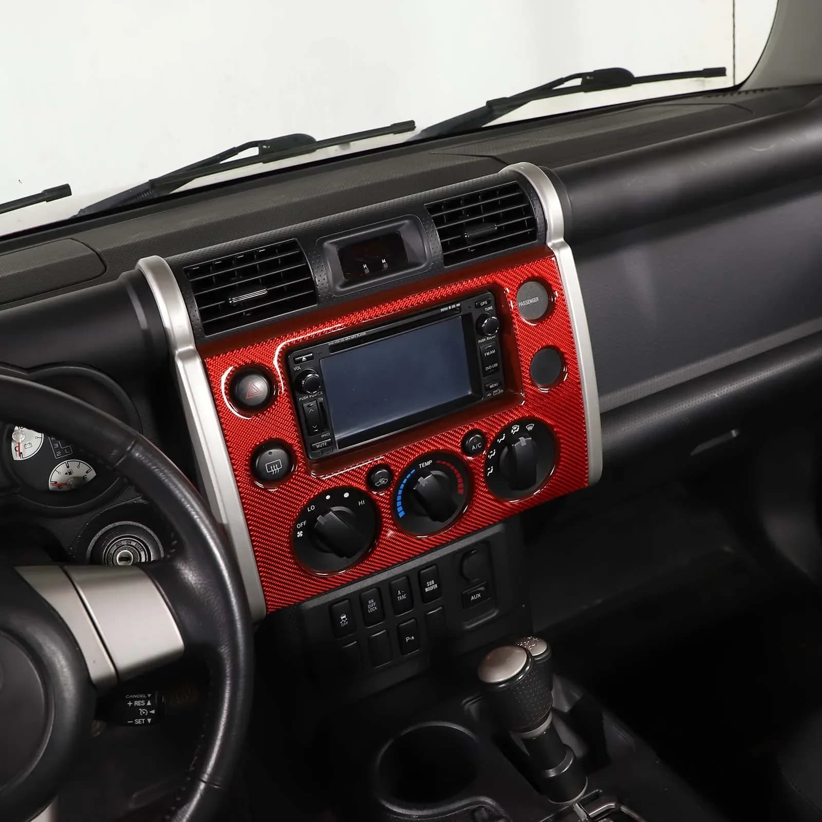 For toyota FJ Cruiser 2007-2021 Soft Carbon Fiber Car Dashboard Navigation Panel Cover Trim Sticker Car Accessories