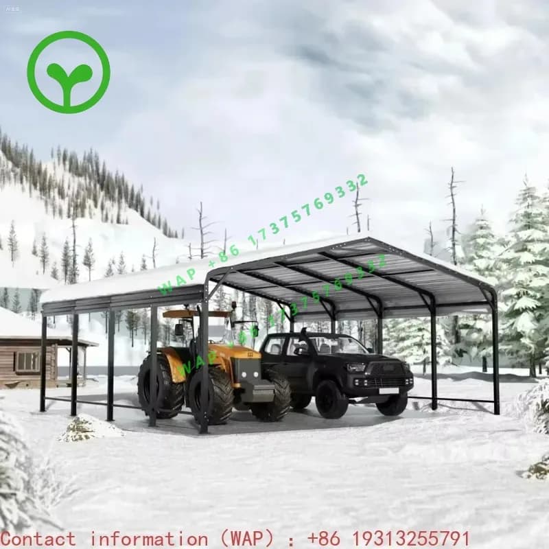 【Best-selling】Carport With Reinforced Base And Five Canopy Beams, Carports,20x20 FT Metal Carport With Heavy Carport Canopy