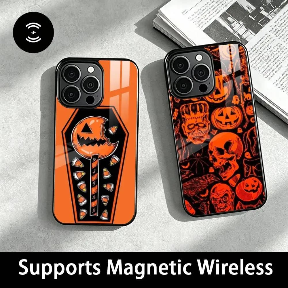 Halloween-Pumpkin lantern-Party  Phone Case For iPhone18,17,16,15,14,13,12Plus,Pro Allows magnetic wireless charging