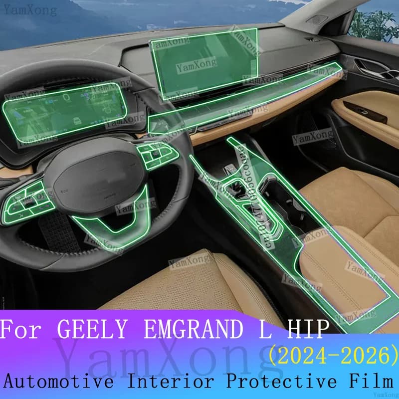 FFor GEELY EMGRAND L HIP Interior Protection Film Kit Navigation Dashboard Screen Transparent Sticker Center Panel Scratch Film