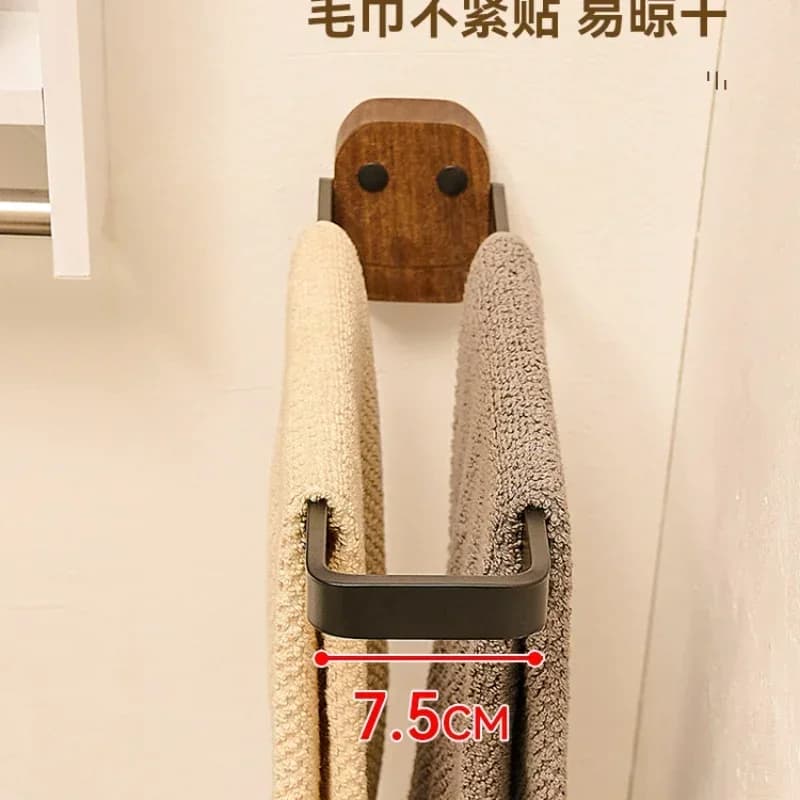 Hot sales Bathroom Towel Rack Punch-Free Wall-Mounted Washstand Toilet Bathroom Towel Drying Rod Minimalist Foldable