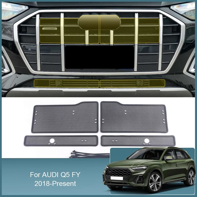 Stainless Steel Car Insect Screening Mesh Front Grille Insert Net Styling For AUDI Q5 FY Sportback 2018-2025 Auto Accessoories