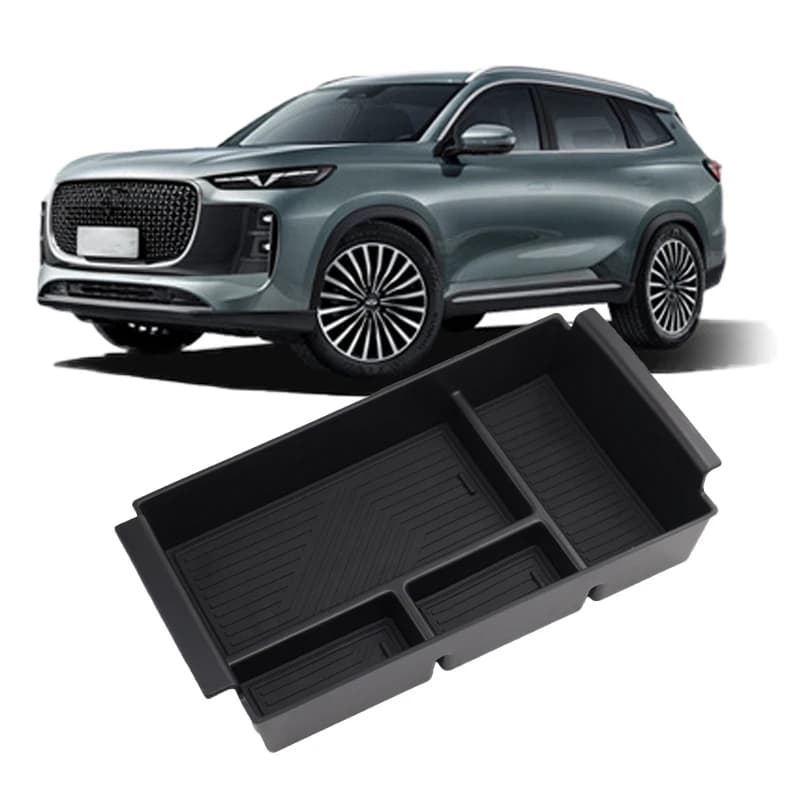 For Chery Tiggo 8 Pro 2025 Model Armrest Storage Box ABS Central Organozer Tray Stowing Tidying Car Accessories
