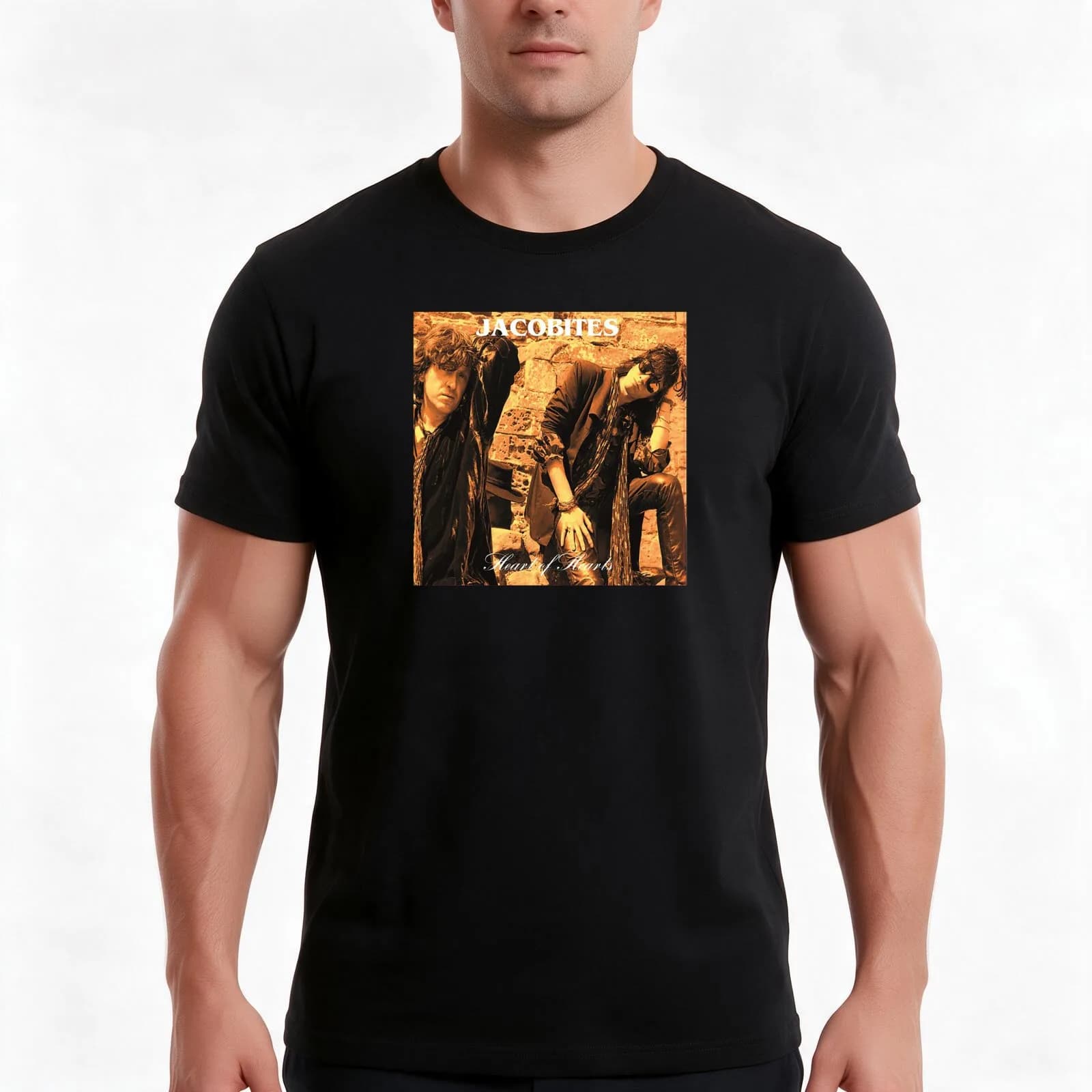 jacobites album T-Shirt, Summer Casual Cotton Tee, Oversized Streetwear Tops, Vintage Graphic Print, Loose Fit Short Sleeve