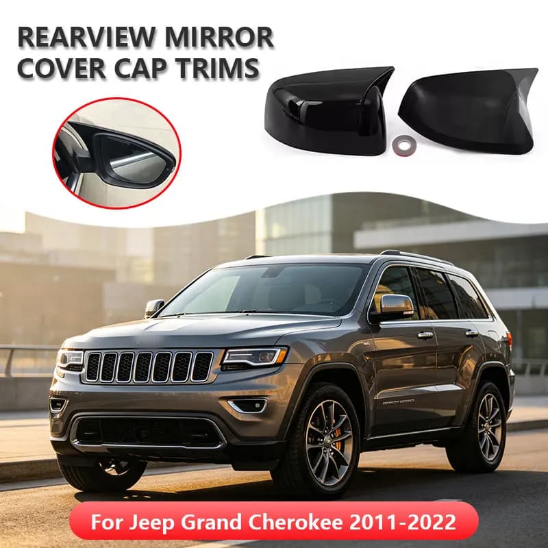 For Jeep Grand Cherokee 2011-2022 Car Sticker Rearview Side Mirror Cover Wing Cap Exterior Door Rear View Case Trim Carbon Fiber