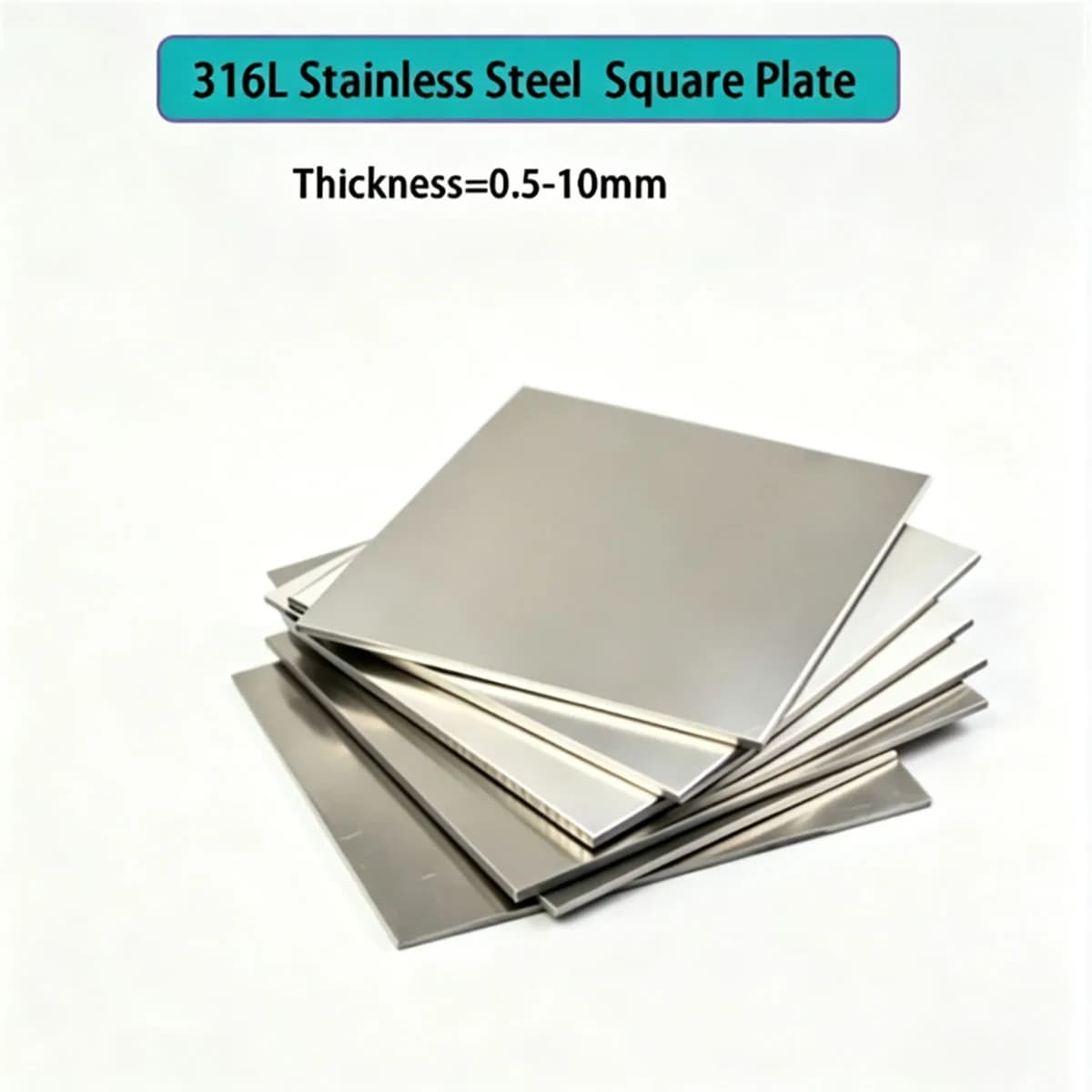 316L Stainless Steel Square Plate Polished Sheet 0.5‑10mm Thick 50x50 50x100 100x100 150x150 200x200 250x250 300x300