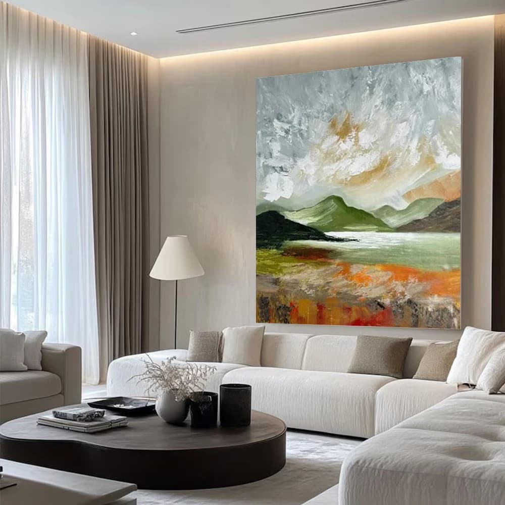 100% Handmade Abstract Oil Painting On Canvas Landform and Natural Landscape Wall Art Picture For Home Living Room Decor Image