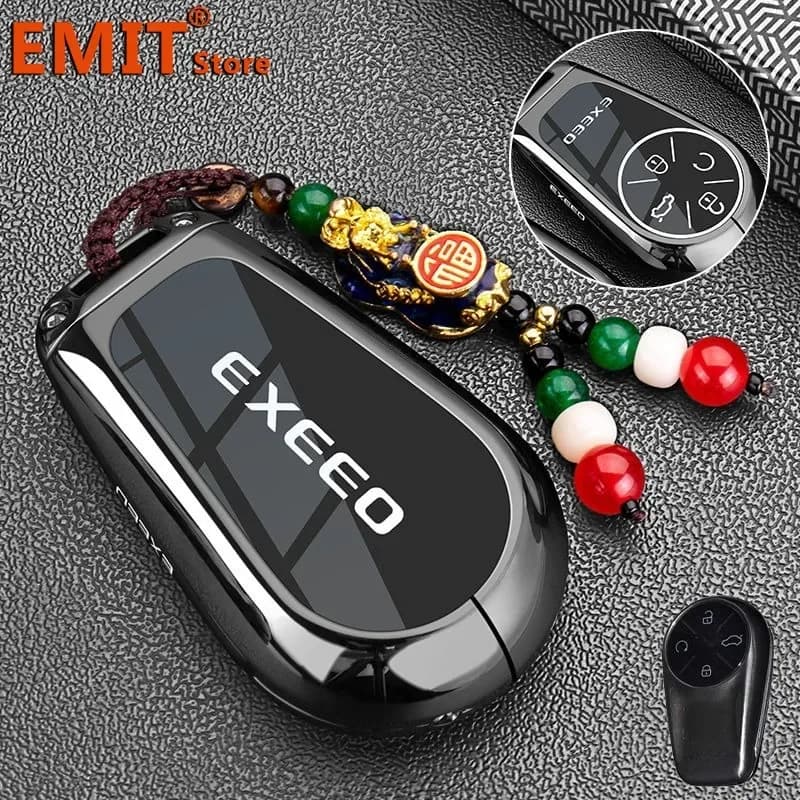 Zinc Alloy Car Key Case for Chery EXEED VX LX RX TXL Modified FL CDM PHEV Remote Cover Shell Keychain Holder Fob Key Ring