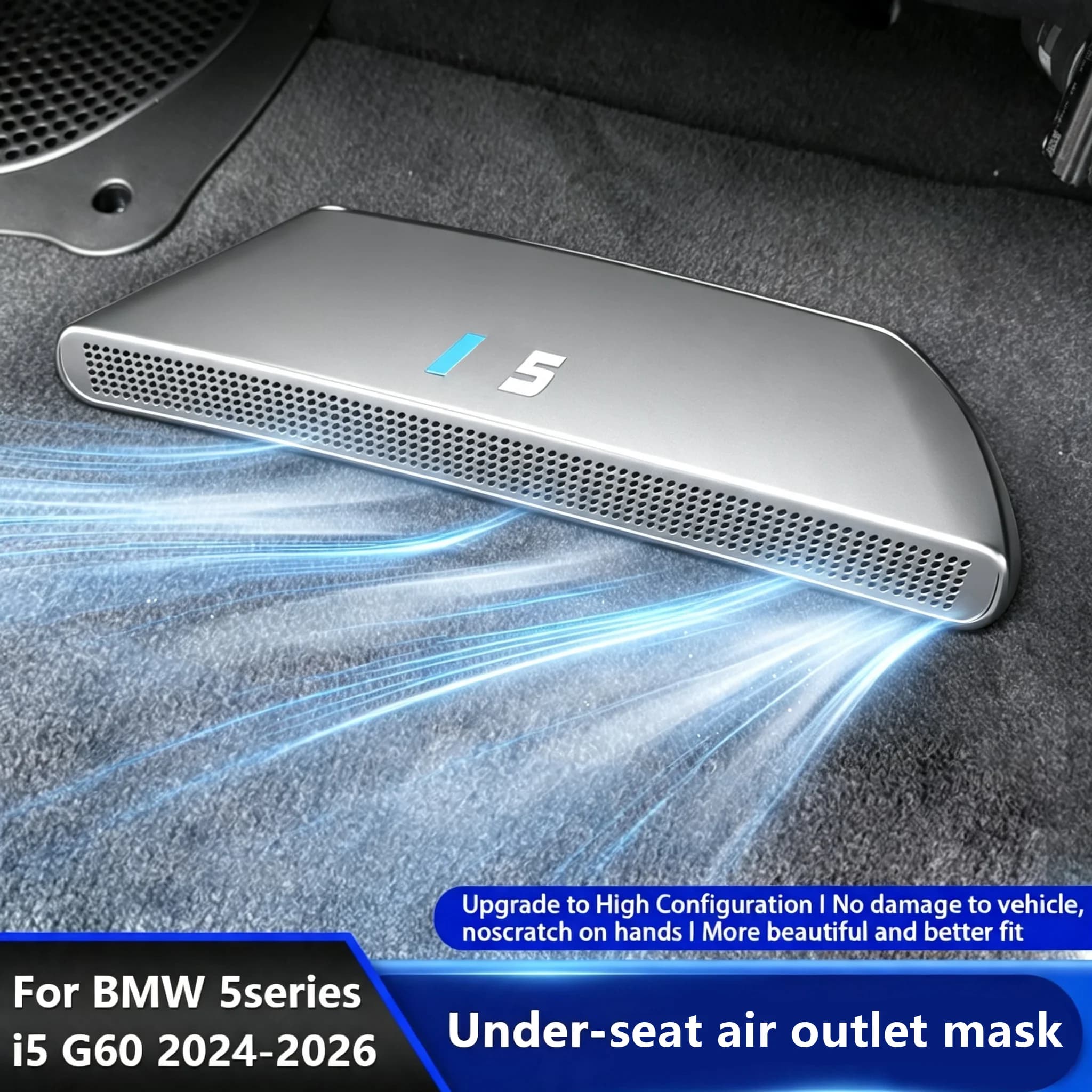 Car Under Seat Floor AC Air Conditioner Vent Outlet Protection Cover For BMW 5 Series G60 2024-2025 Car Interior Accessories