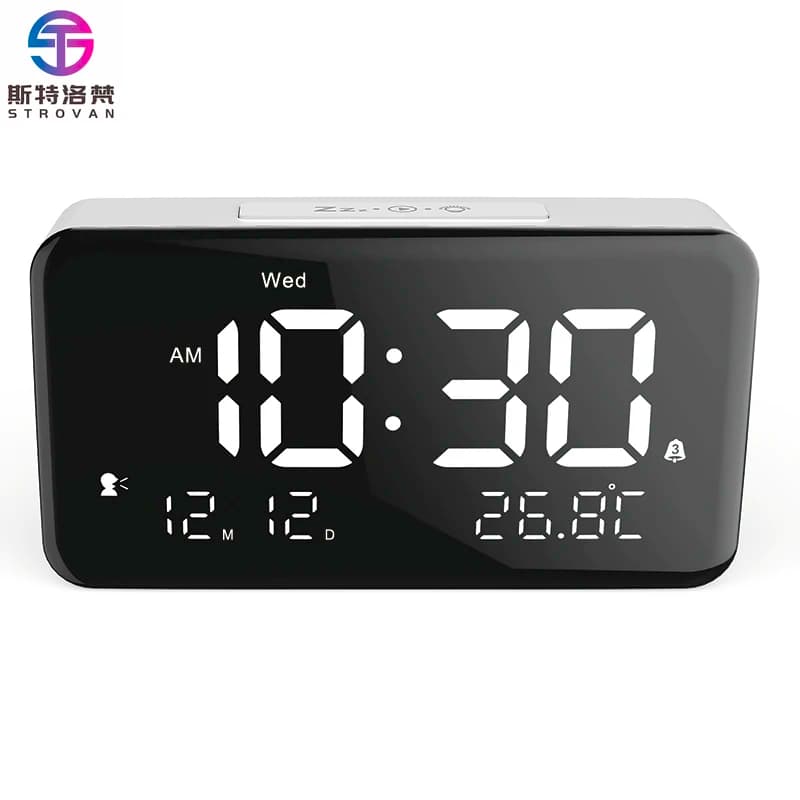 Bedroom Time LED Digital Table Alarm Clock Silent Working Time Temperature Desk Clock