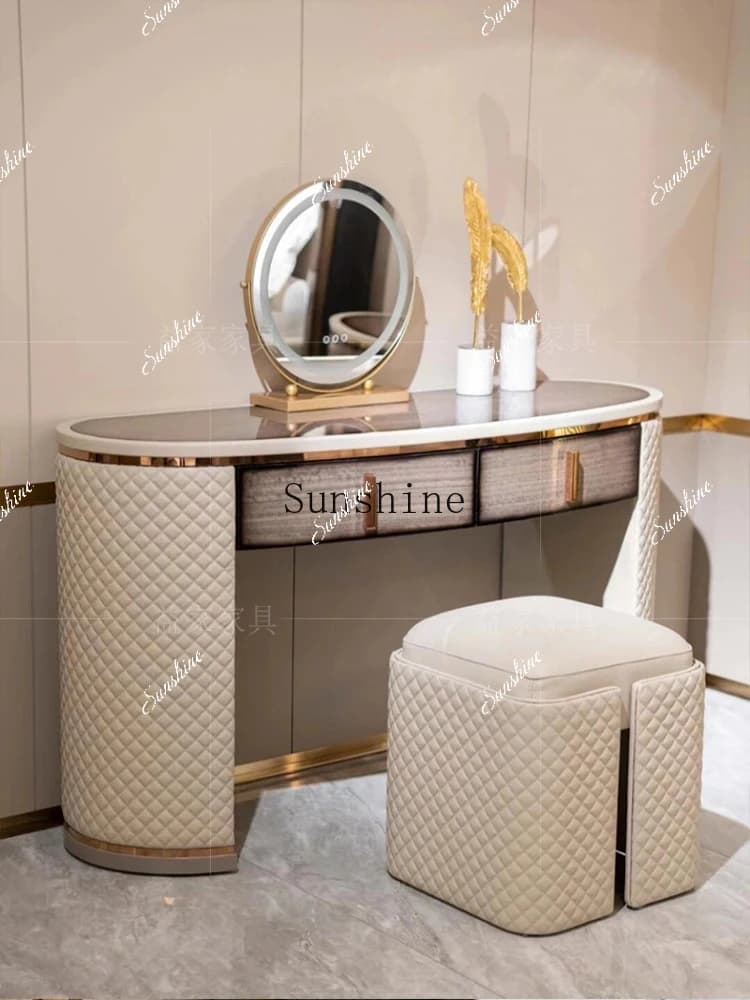 Italian light luxury solid wood dresser luxury mansion high-end makeup/writing table  FT