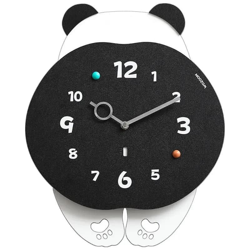 Panda wall clock living room, now simple and atmospheric clock household wall hanging without punching holes