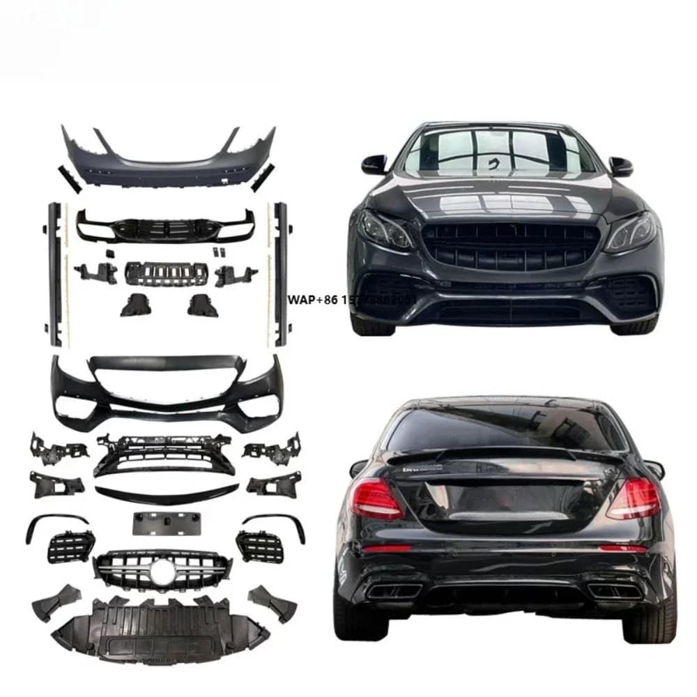 E63 Style Car Body Kit for W213 Upgrade E63s Front Bumper Grille Side Skirt Diffuser Exhaust Pipe 2017-2020