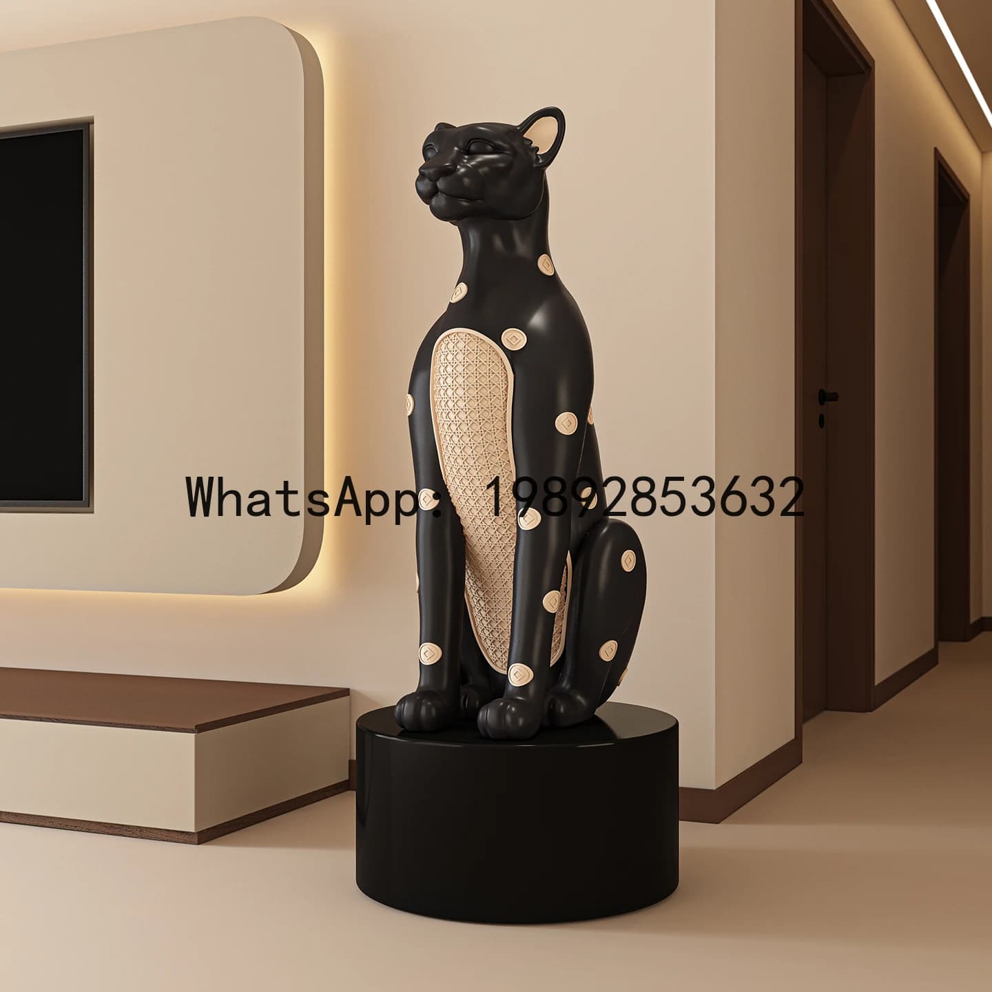 YFY High-End Ornament for Wealth and  , Living Room TV Cabinet Side Floor-Standing Vintage Style Decoration, Housewarming Gift