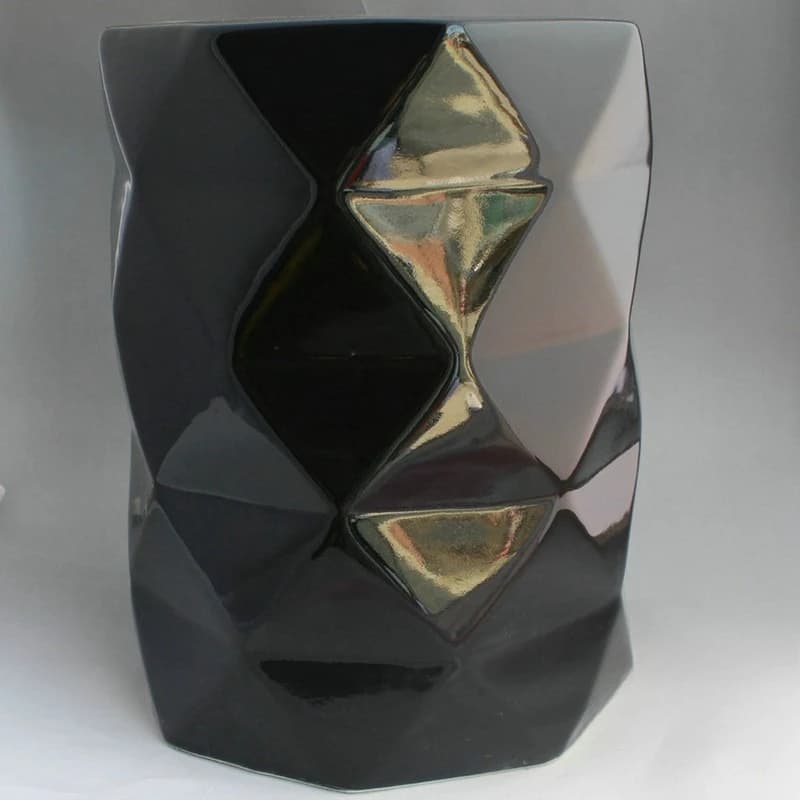 Ceramic, black and white special-shaped fashion  drum stool, porcelain stool, dressing