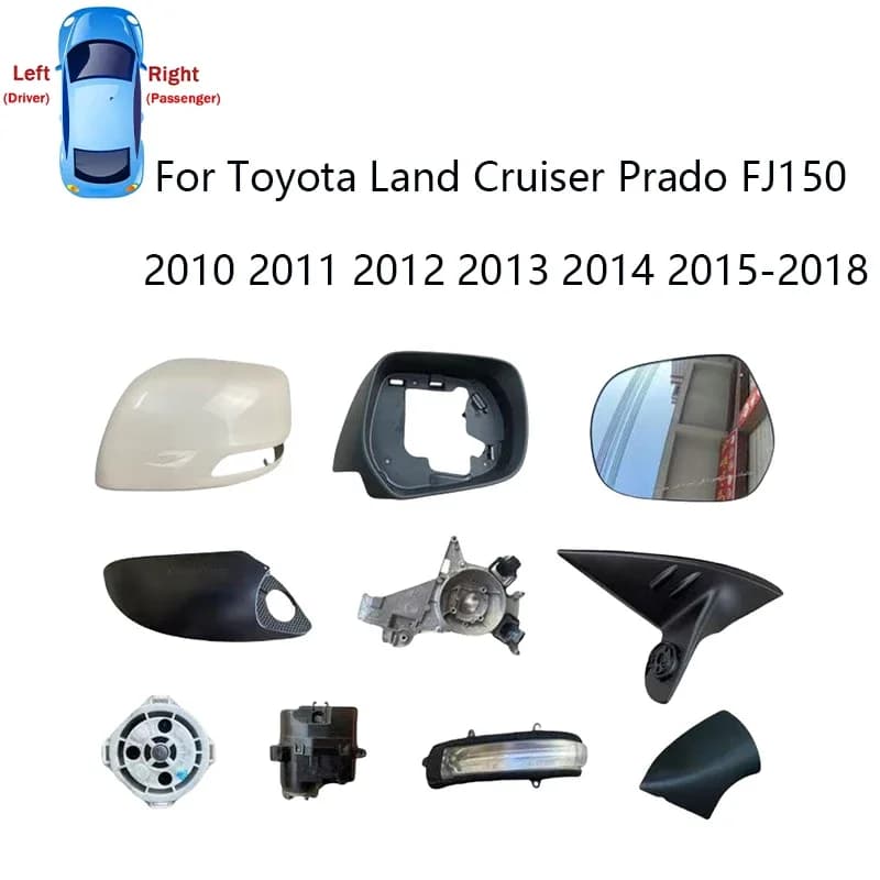 Car Rear Heated Mirror Glass Cover Turn Signal Light Bottom For Toyota Land Cruiser Prado FJ150 2010 -2018