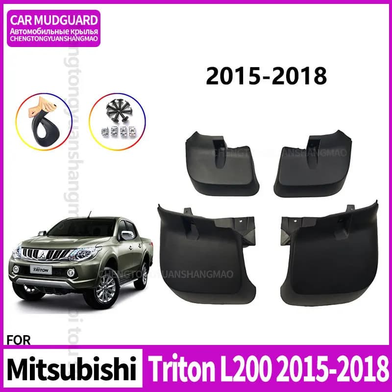 Auto Mudguards Fenders For Mitsubishi Triton L200 2015-2018 Black ABS Exterior Car Accessories Tire For Protection Vehicle Decor
