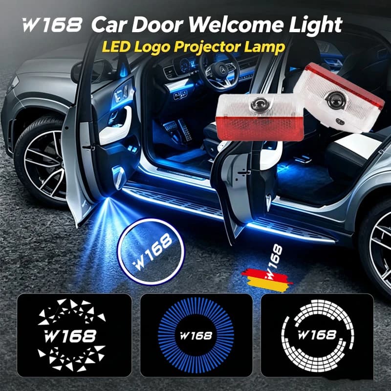 2PCS LED Car Door Welcome Courtesy Ghost Shadow Emblem Projector Lamps Decor For Mercedes Benz A Class W168 2004‑2011 Accessorry