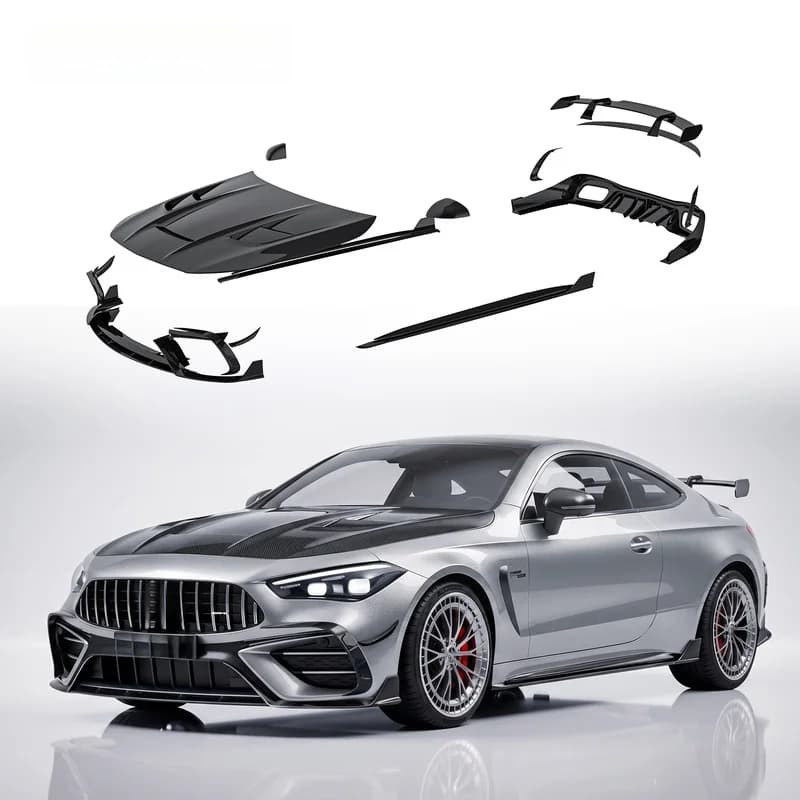 High Quality Prepreg Dry Carbon Fiber Full Body Kit Fit for CLE53 Front Lip Engine Hood Rear Diffuser Rear Wing Modification Par
