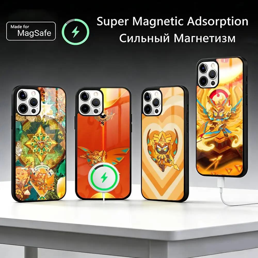 G-Golden C-Cheese C-Cookie Phone Case For iPhone17,16,15,14,13,12,11 Plus,Pro Max, New Magnetic Wireless Charging