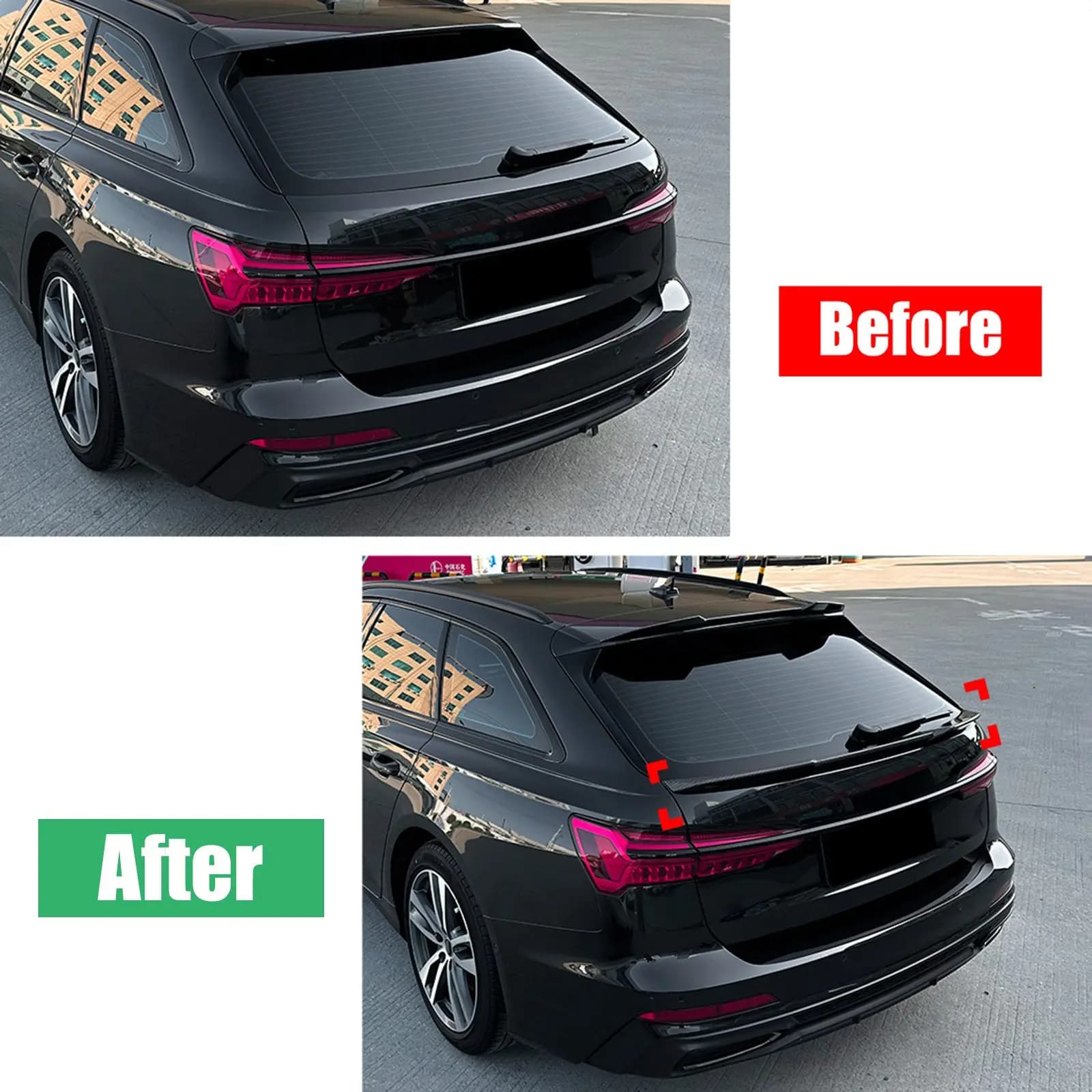 For Audi A6 C8 Avant 2019-2024 Travel Edition Spoiler Lip Rear Spoiler Tail Wing Body Kit Decoration Gloss Black