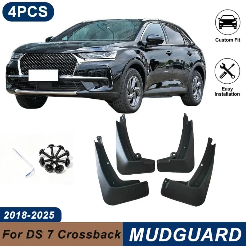 4PCS Car Mud Flaps For DS 7 Crossback X74 2018-2025 Waterproof Anti-Splash Fender Mudguards Auto Exterior Accessories