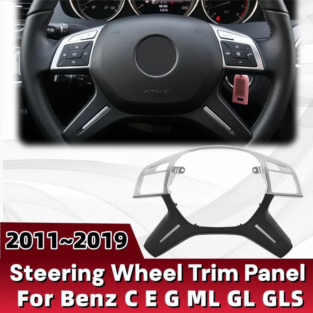 Steering Wheel Trim Panel For Benz C W204 E W212 G W463 ML GL GLS W166 Car Decoration Upgrade Modification Accessory Plated