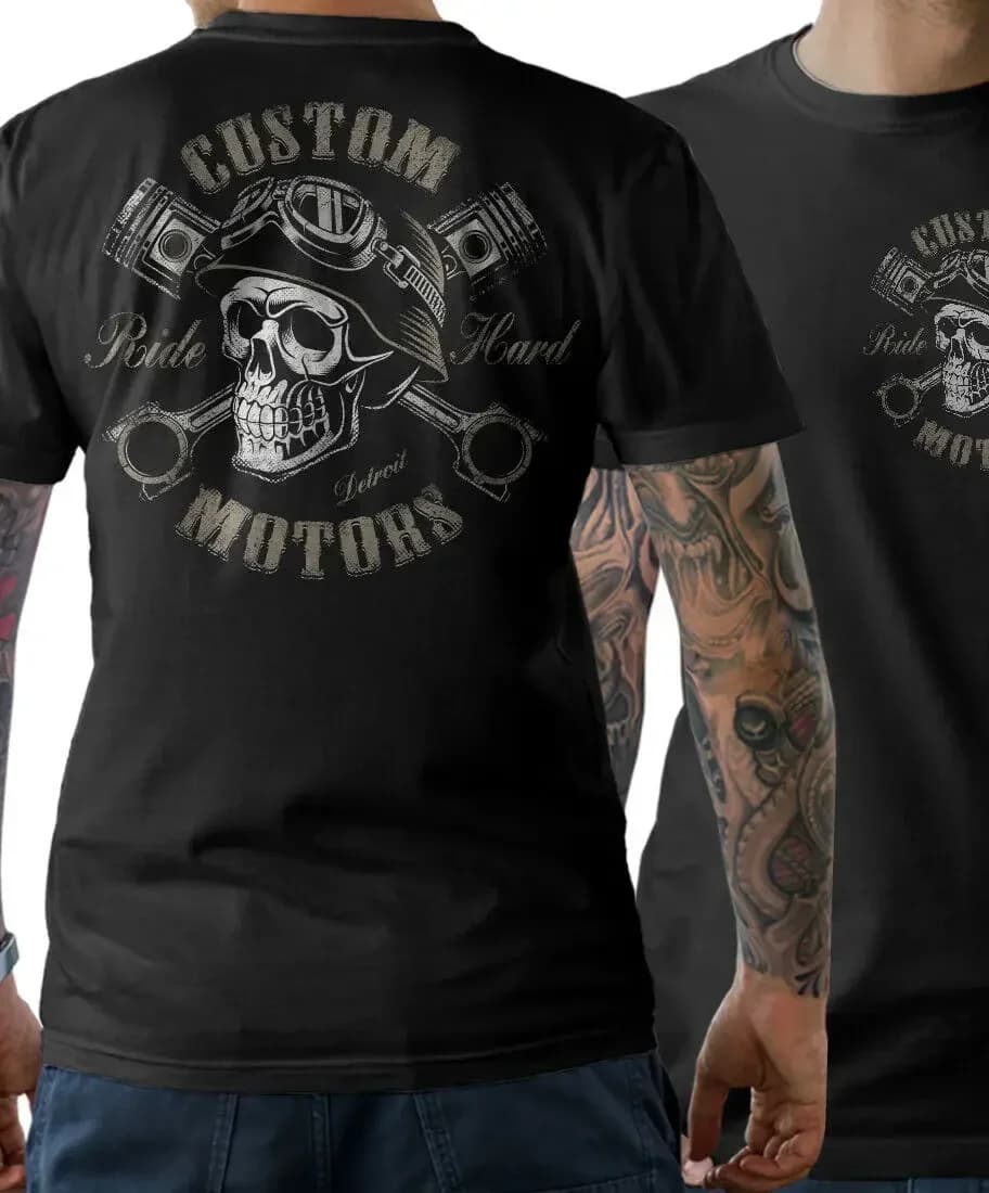 Motorcycle Biker Skeleton Garage Motorcyclist T-Shirt 100% Cotton O-Neck Summer Short Sleeve Casual Mens T-shirt Size S-3XL