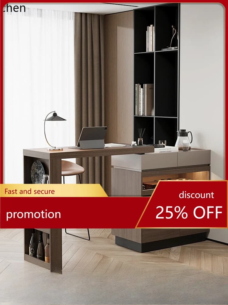 HT minimalist telescopic bar counter integrated cabinet solid wood dining side cabinet living room partition sofa side cabinet