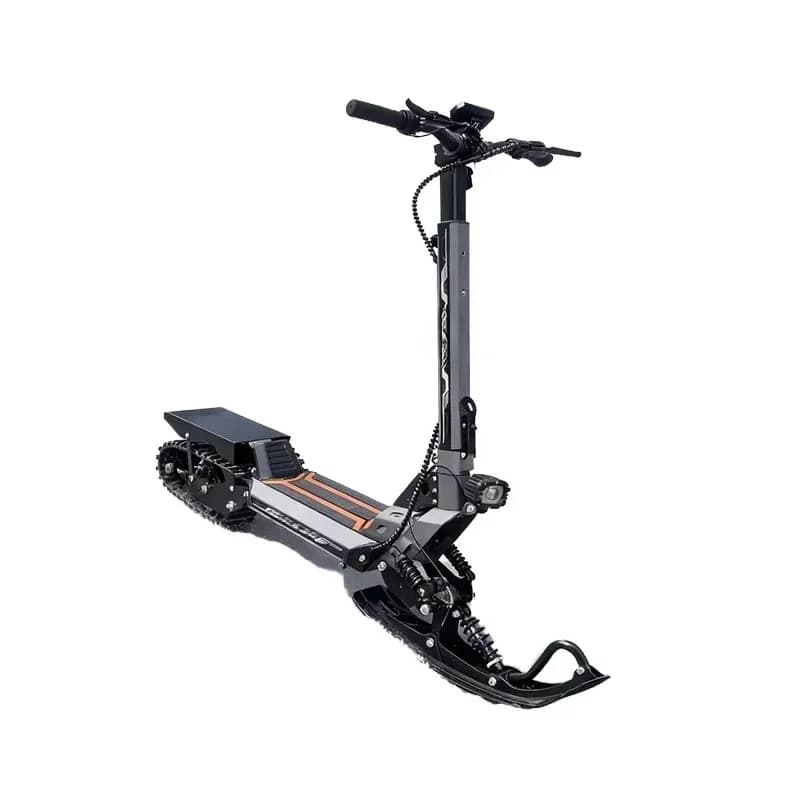 Electric dual-purpose snowmobile with road and snow compatible maximum speed 40 km/h LCD display