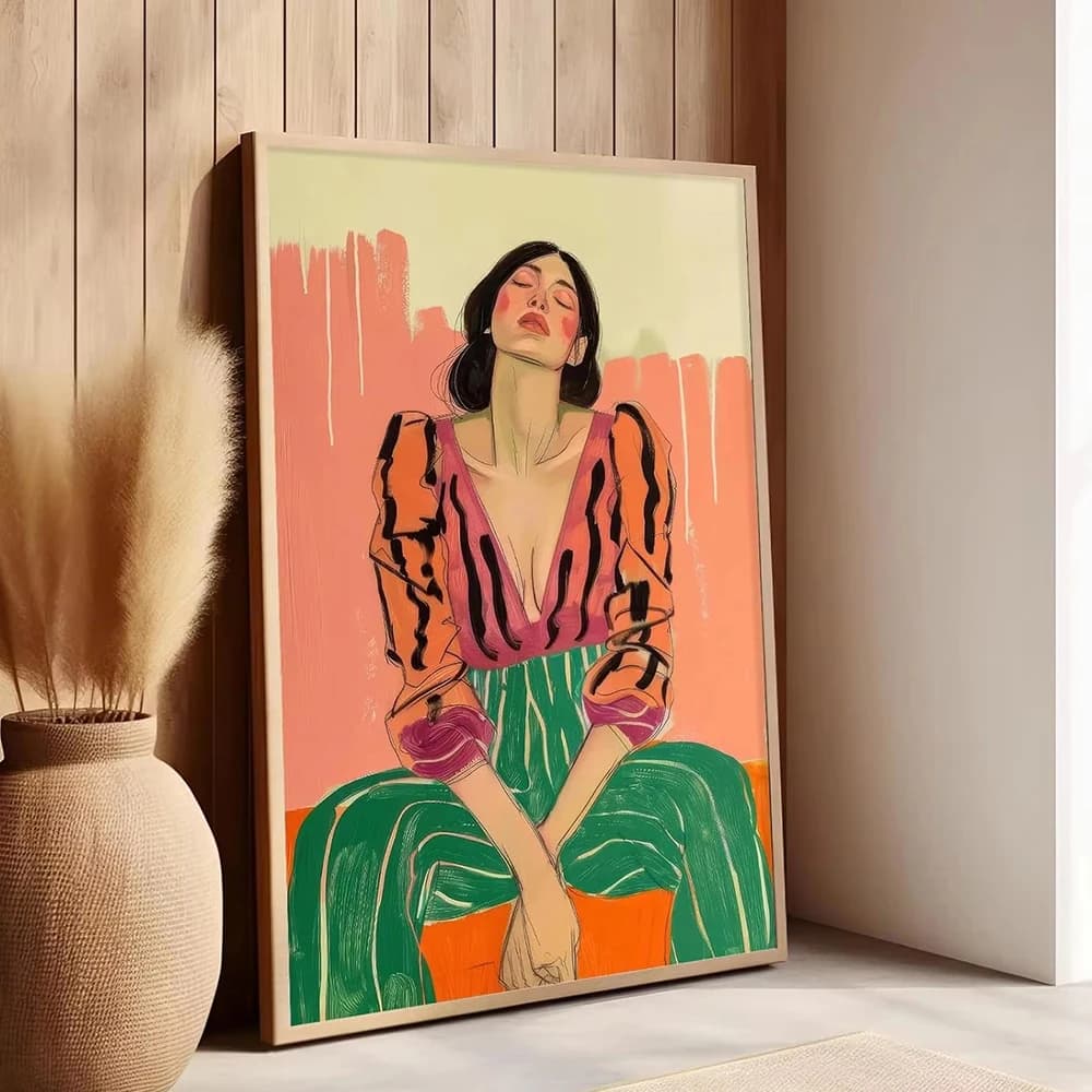 Abstract Wall Art Retro Female Dark Academy Pictures Gothic Posters Portrait Paintings Victorian Women Canvas Home Decorations