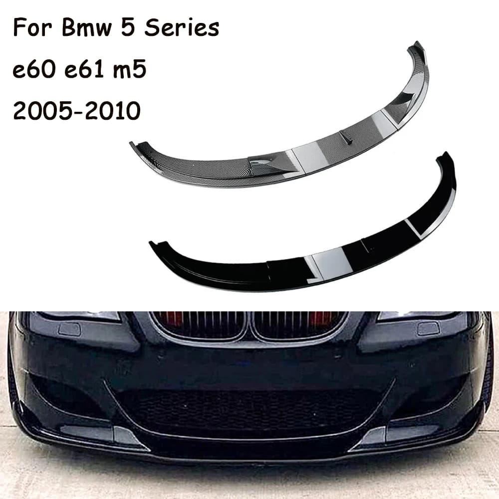 1Set Black ABS Front Lip Splitter Blade For BMW 5 Series E60 E61 M5 2005-2010 Front Lip E60 Body Kit Bumper Guard Tuning Parts