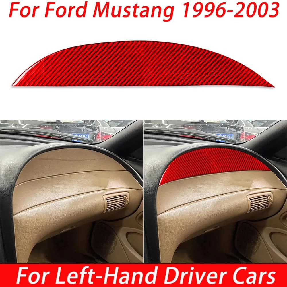 For Ford Mustang1996 1997 1998 1999 2000 2001 2002 2003 Carbon Fiber Passenger-Side Trim Strip Car Interior Accessories Stickers