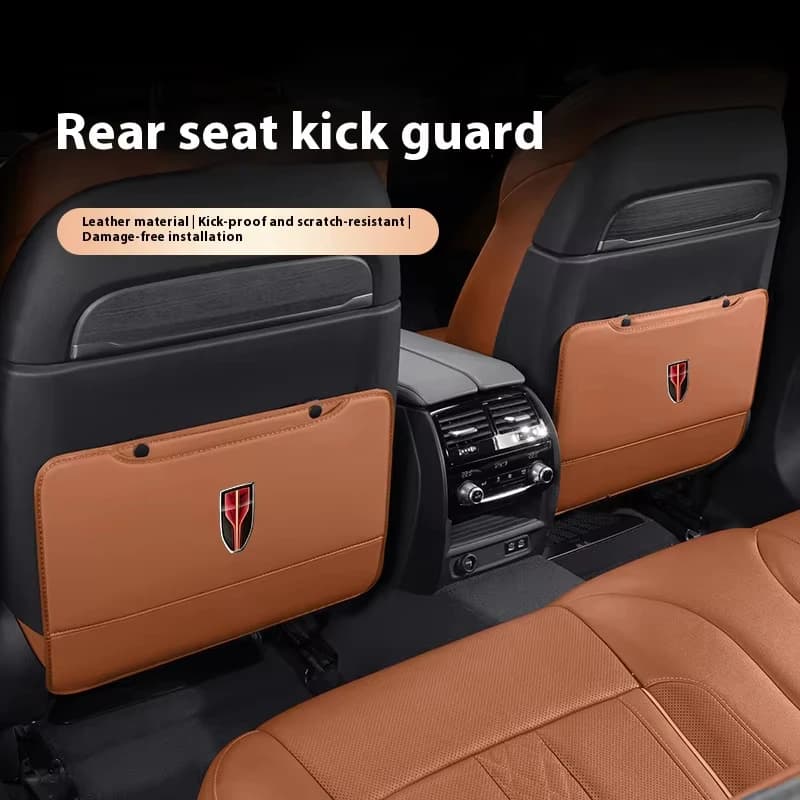 Car Seat Anti Kick Pad For HongQi H5 H7 HS5 E-HS3 HS7 PHEV H9 E-QM5 HQ9 EH7 S9 HS3 Leather Seat Back Storage Protector Cover