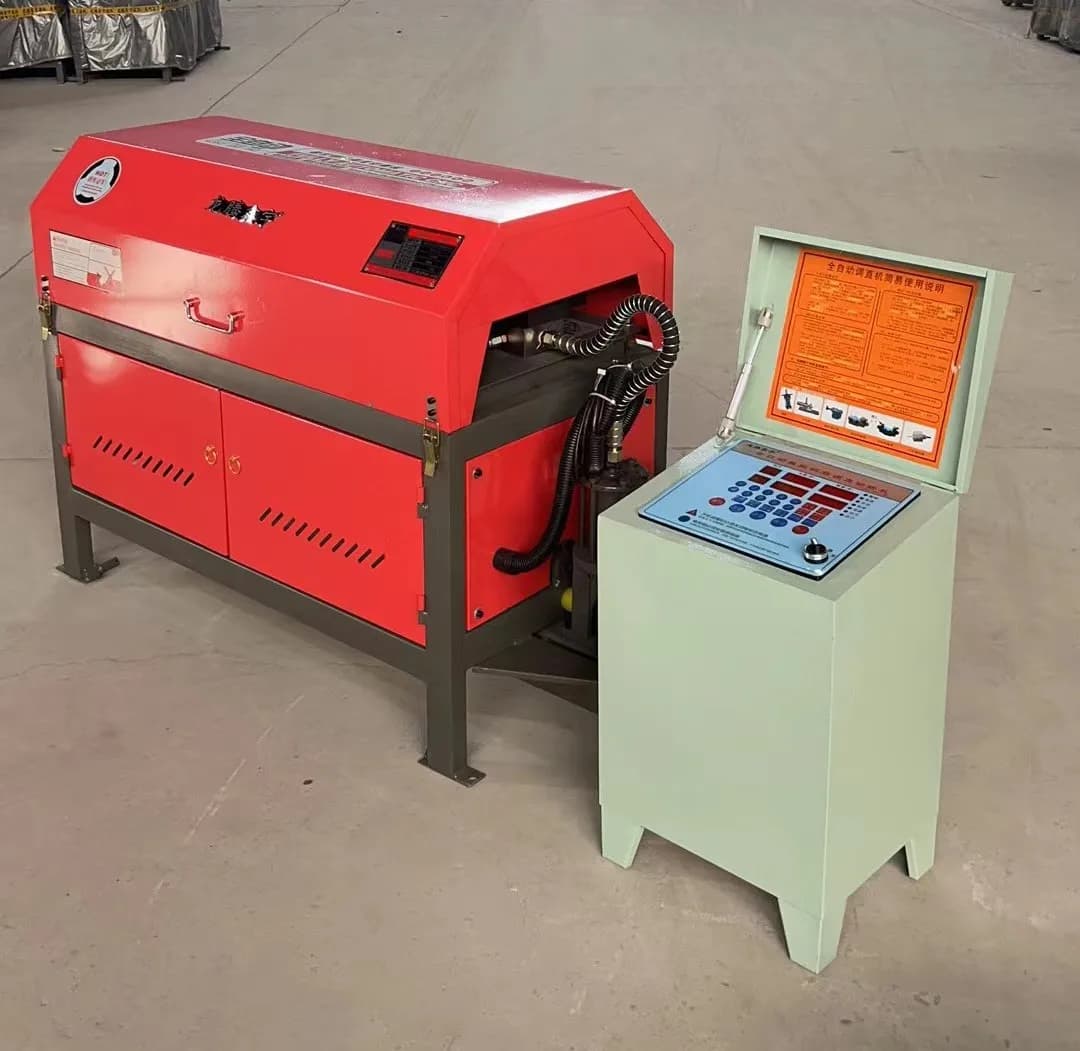 automatic numerical control 4-10 mm reinforced coil steel wire cutting rod steel metal bar straightening cutting machine