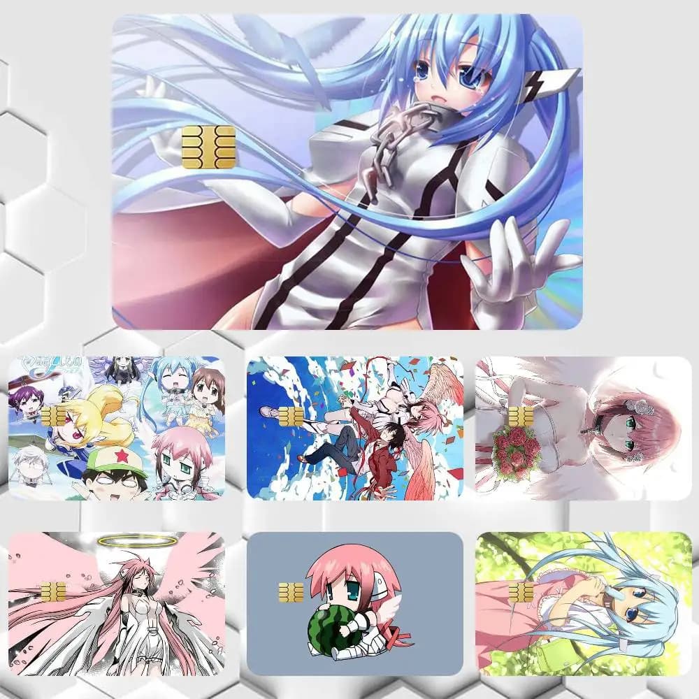 Ikaros  Sora No Otoshimono Anime  Sticker Film Tape Skin for Credit Card Debit Card Cartoon Waterproof Stickers