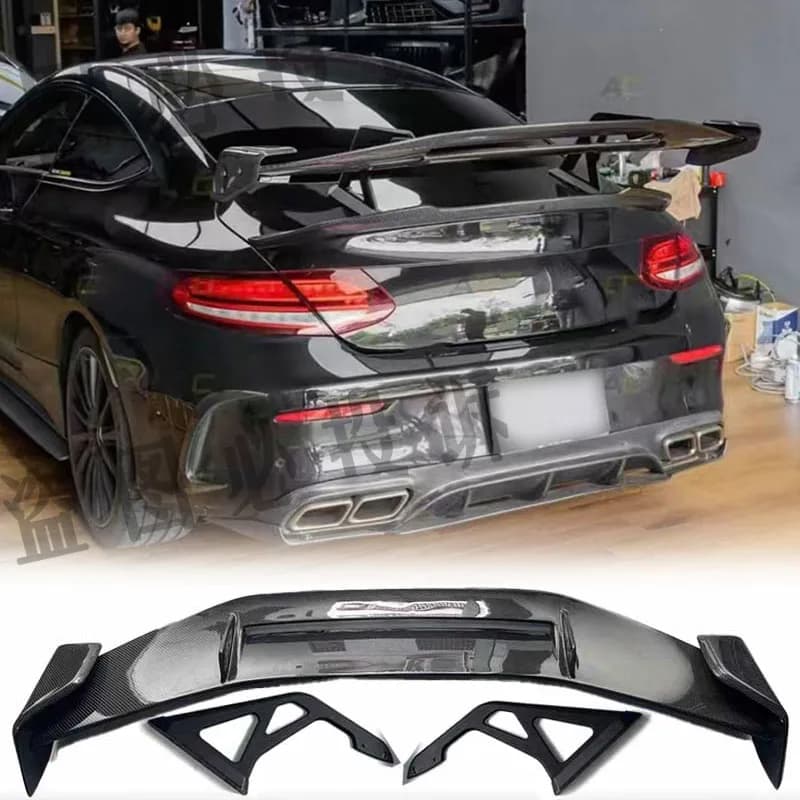 For 2014-2021 Mercedes Benz C-Class coupe W205 C63 C200  AMG trunk decorative wing 100% carbon fiber AD style spoiler body kit