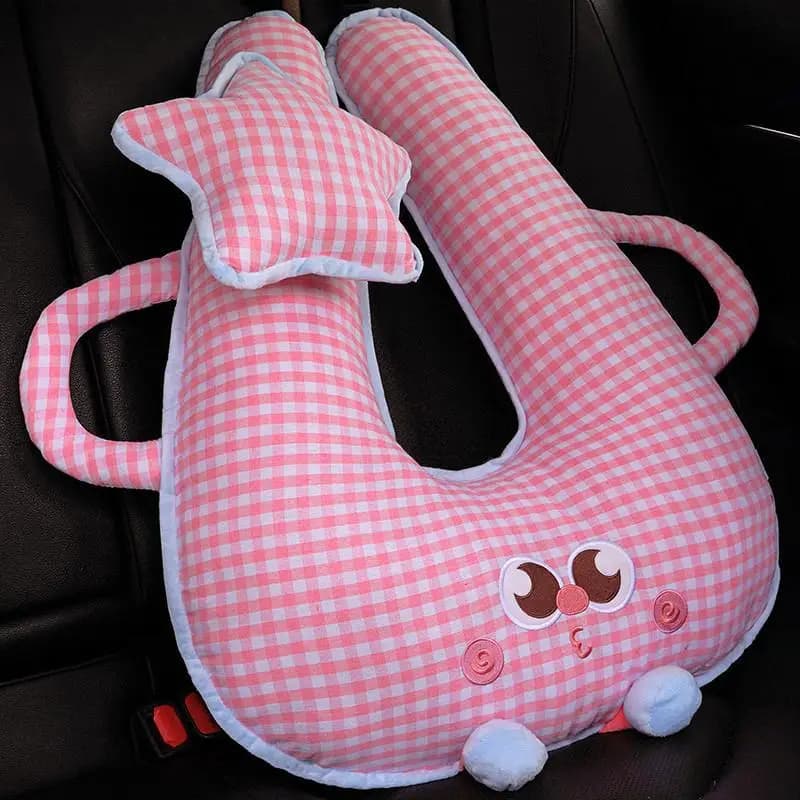 Car Seat Safety Neck Pillow Cute Children's Headrest Lumbar Support Anti Pinch Neck Cute Cartoon Sleeping Pillow