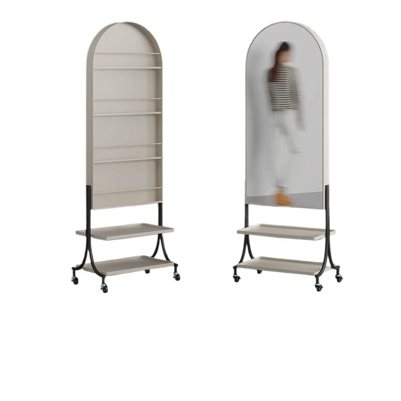 LMM Mobile Magazine Rack, Floor-Standing Full-Length Mirror, Bedroom Fitting Mirror, Home Use