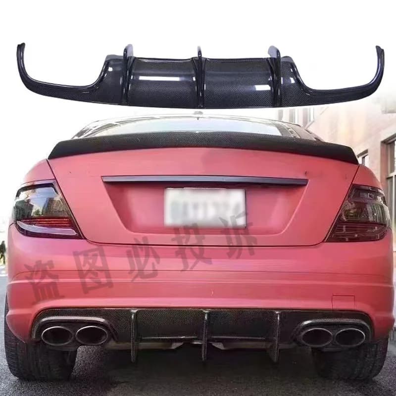 Diverter Accessories Automotive Rear Bumper Diffuser For 2012-2015 Mercedes Benz C-Class W204 C63 AMG 100% Carbon Fiber Spoiler
