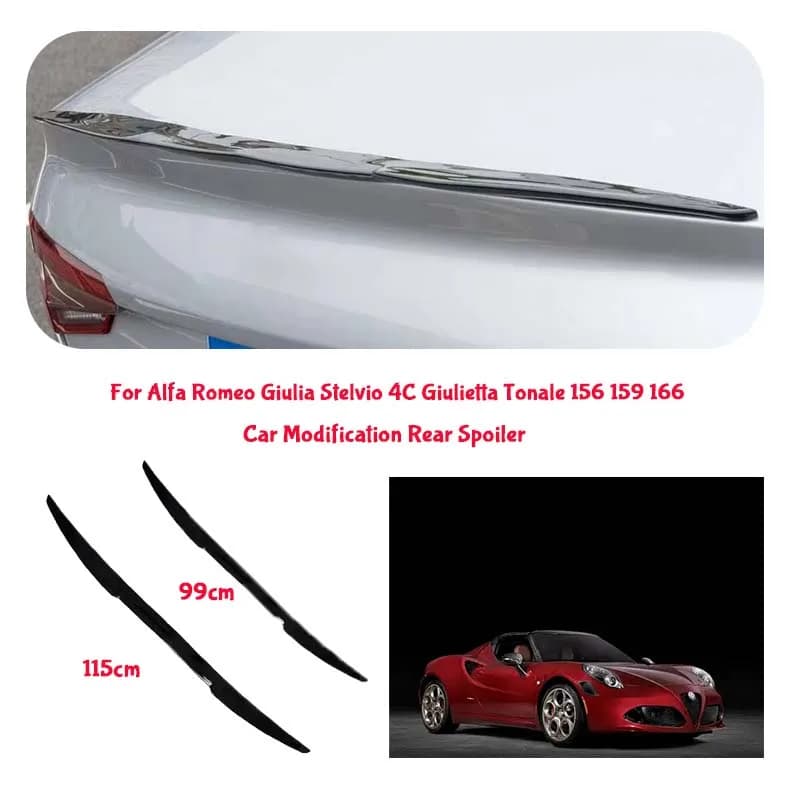 For Alfa Romeo PVC Material Car Special Tail Wing Punch-Free Integrated Paste Auto Spoiler car wing