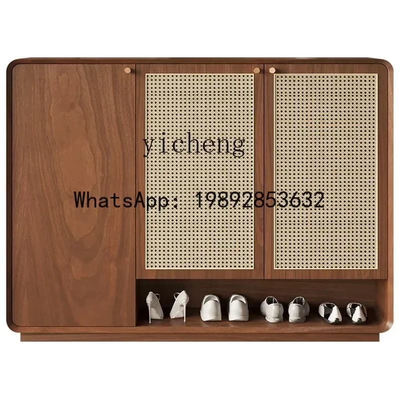 Rattan Japanese Style Entrance Living Room Nordic Small Apartment Entrance Hall Ultra-Thin Shoe Cabinet