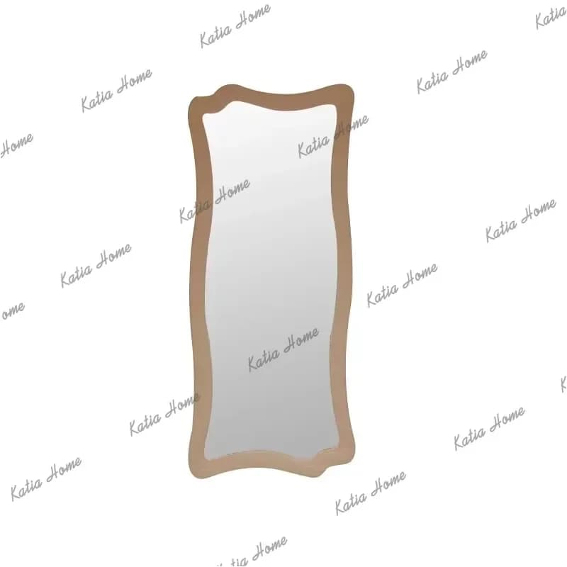 French Art Retro Home Living Room Irregular Wooden Frame Full-Length Mirror Customized Size Wall-Mounted High-Definition Mirror