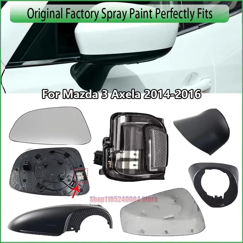 For Mazda 3 Axela 2014 2015 2016 LHD Car Side Mirror Turn Signal Light Lamp Lens Glass Rearview Mirror Frame Lower Base Cover